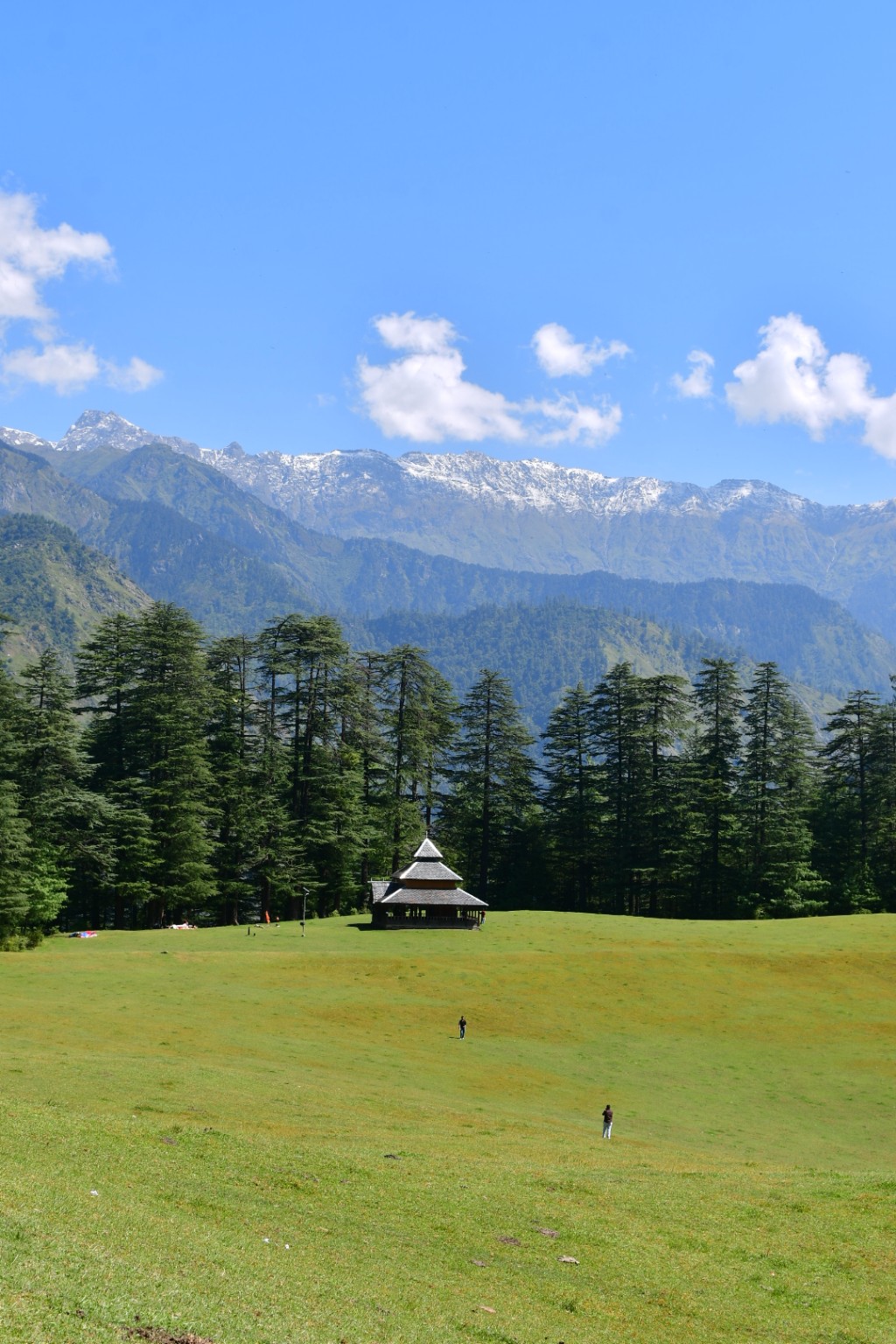 Wide Himalayan meadow and mountain landscape