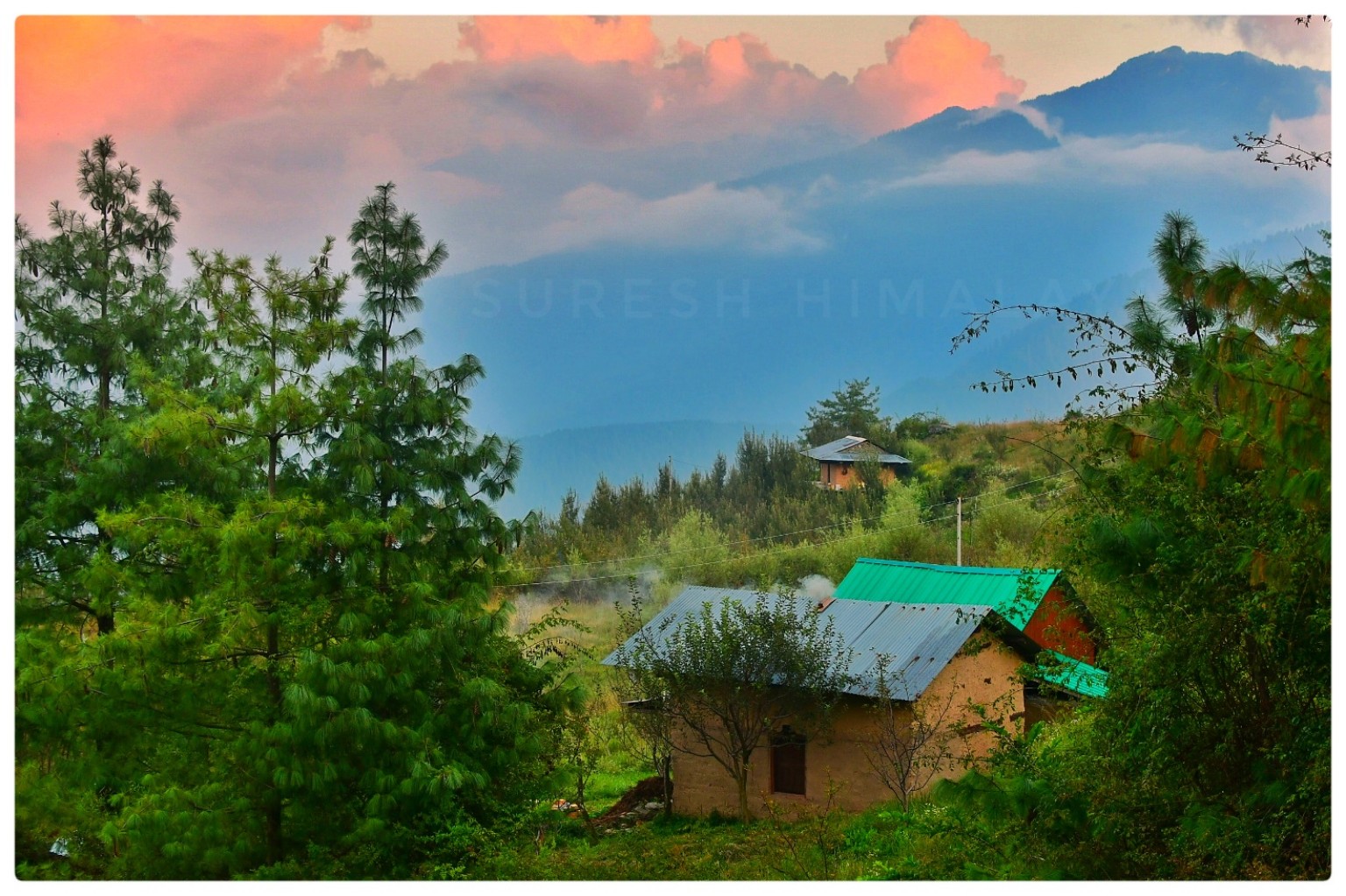 Mountain valley and flowing river